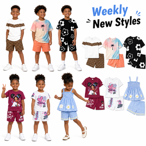 Ropa de Verano para Niños, Nueva, en Stock, para Niños y Niñas de 0 a 12 Años, Mezcla Aleatoria de Estilos, Camisetas, Vestidos, Pantalones Cortos, Envío Rápido, Venta al Por Mayor - Product Image 6