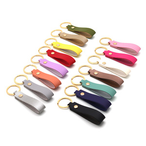 Custom Logo Printed PU Leather Strap <strong>Keyring</strong> Keychain Promotional Key <strong>Ring</strong> with High Visibility Logo - Product Image 1