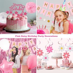 Kit Decorazioni Rosa Rosso per Feste di <span class=keywords><strong>Compleanno</strong></span> con Striscione '<span class=keywords><strong>Buon</strong></span> <span class=keywords><strong>Compleanno</strong></span>', Tenda, Palloncini, Pompon, Ghirlanda di Puntini - Product Image 5