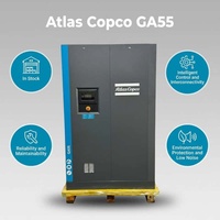 Compresseur d'air rotatif à vis injecté d'huile Atlas Copco GA55 55kW 7,5-13 bars 337 CFM Compresseur industriel authentique