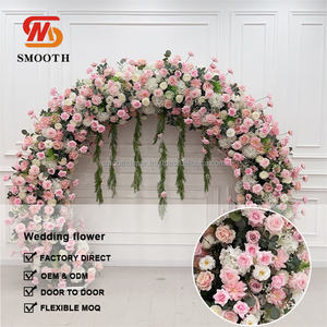 Arco de Boda Moderno Hecho a Mano, Ecológico, con Diseño Largo, Rosas Artificiales de Seda, Tamaño Personalizable - Product Image 2