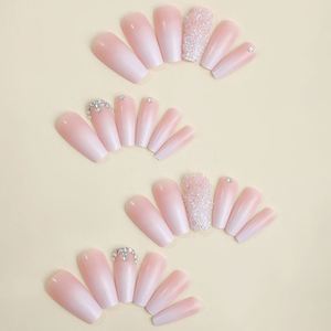 Faux ongles français faits main transfrontaliers en gros – Courts, moyens et longs – Autocollants pour ongles - Product Image 2