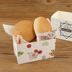 Emballage personnalisé en carton imprimé de qualité alimentaire Boîte à sandwich jetable à emporter service rapide restauration - Product Image 3