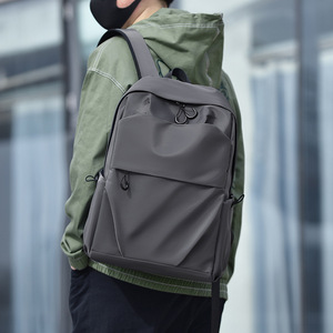 Men's <b>Backpack</b> Gray 16-Inch Laptop Capacity Everyday Use Minimalist Design Street Style College Student School Bag - Product Image 1