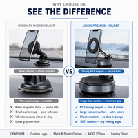 Support magnétique pour téléphone de voiture à aspiration sous vide LC 360 °   Support de téléphone MagSafe rotatif et pliable pour tableau de bord, réglable