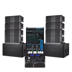 Subwoofer dual de 18 pulgadas Line Array Pro Sound Sistema de altavoces Amplificador de potencia Equipo de sonido de música de escenario profesional Conjunto completo