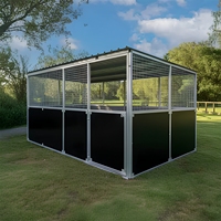 Écurie portable pour chevaux - Structure en acier galvanisé, abri temporaire pour chevaux avec toit pour utilisation équine en extérieur
