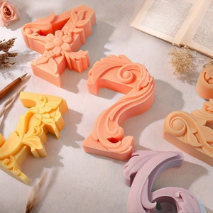 Molde de Silicona con Números del 0 al 9 y Flores en Relieve para Decoración de Pasteles de Cumpleaños, Molde para Velas Aromáticas - Product Image 1