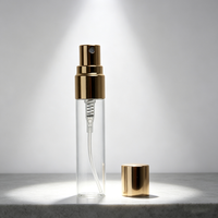 Flacons de parfum vides en verre de 2 ml, 3 ml, 5 ml, 10 ml avec bouchon à vis, atomiseur à fine brume noir/doré/argenté pour échantillons de voyage
