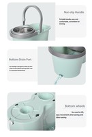 Ensemble de serpillière durable, serpillière facile avec tête rotative à 360° et seau, ensemble de serpillière et de seau essoreur pour le nettoyage des sols à domicile