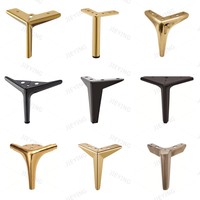 JIEYING Großhandel Hardware Messing Möbel Zubehör Armaturen Teile Dreieck Sofa Bein Verwenden Sie Bett Füße