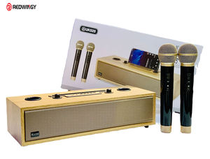 <span class=keywords><strong>Enceinte</strong></span> sans fil stéréo pas chère avec caisson de basses, <span class=keywords><strong>enceinte</strong></span> sans fil en bois avec double microphone, <span class=keywords><strong>support</strong></span> de téléphone portable <span class=keywords><strong>DIY</strong></span>, karaoké à domicile - Product Image 2