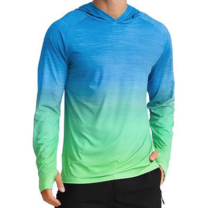 Nuevo diseño UPF 50 impermeable que absorbe la humedad de los hombres de manga larga de malla ventilada máscara con capucha estiramiento de fibra de bambú camisas de pesca - Product Image 2