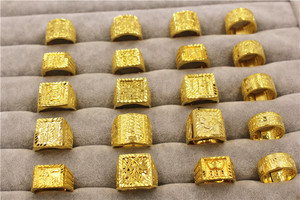 Anillo de latón vietnamita para hombre, moneda de euro de estilo arena chapada en oro, anillo de Mantra en vivo dominante de seis caracteres - Product Image 2