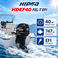 Moteur hors-bord Hidea HDEF40 FEL-T EFI 40HP 3 cylindres avec commande à distance, arbre long et trim électrique pour bateaux de pêche et bateaux de travail