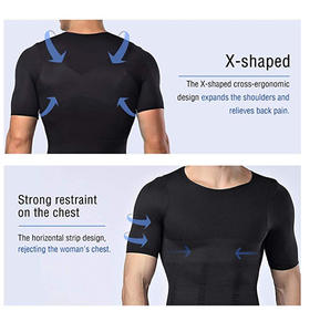 <span class=keywords><strong>T</strong></span>-<span class=keywords><strong>Shirt</strong></span> Amincissant et Correcteur de <span class=keywords><strong>Posture</strong></span> pour Hommes, Gaine Ventre Plat, Corset de Compression Brûle-Graisse Abdominal - Product Image 6