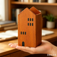 Porte-stylos en forme de maison en bois, porte-crayons multifonctionnel pour bureau, organisateur de papeterie pour la maison et le bureau