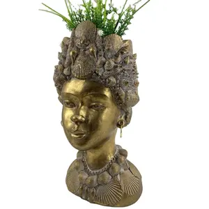 Sculpture de buste noir d'art africain, décor <span class=keywords><strong>moderne</strong></span> de buste afro-américain pour salon bureau bibliothèque décor d'entrée - Product Image 3