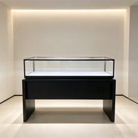 Vitrine de luxe haut de gamme de qualité muséale pour montres, avec éclairage LED, tiroirs de rangement, comptoir de vente de boutique et table de présentation en verre