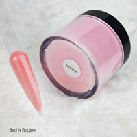 Poudre acrylique rose nude Bulk Bad N Boujee pour ongles, logo personnalisé, poudre de trempage cristalline, vente en gros pour salons de manucure
