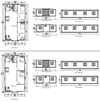 Maison conteneur pliable et extensible de 20 pieds au design moderne, 1 ou 2 chambres, villa préfabriquée de luxe, toit plat, cuisine, salle de bain, résistante aux tremblements de terre