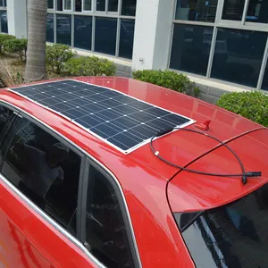 Panel surya hitam untuk atap mobil, berkemah luar ruangan, panel fotovoltaik 100w 170w semua panel surya hitam