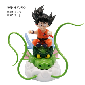 Figura de Goku Chibi con <span class=keywords><strong>Shenlong</strong></span> Volando sobre una Nube, Modelo de Goku de la Infancia, Adorno de Escritorio - Product Image 2