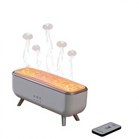 Humidificateur d'ambiance transfrontalier à effet flamme, activé par le son, méduse dynamique, télécommandé, lumière colorée, ultra-silencieux