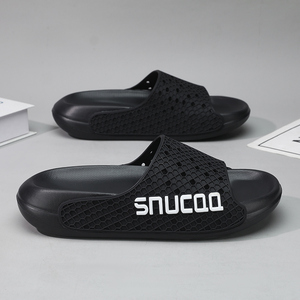 SNUCOO Black EVA Slides Open Toe Breathable Mesh Summer Indoor <b>Slippers</b> - Product Image 1
