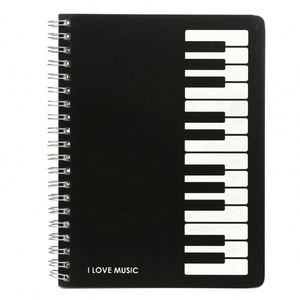 Libreta/Agenda Espiral A5 con Diseño de Piano Impreso, Estilo Moderno, con Cubierta de Cuero y Logotipo Personalizado, 80 Hojas - Opción de Regalo - Product Image 1