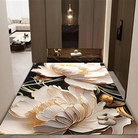Crystal Velvet Large Floral Area Rug Printed Carpet Floor Mat for Living Room Bedroom Entryway Home Decor Wholesale Supplier B2B