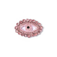 Patchs décoratifs 3D faits main en feutre non tissé en forme d'œil maléfique à coudre, avec strass en plastique multicolores, accessoires pour chapeaux