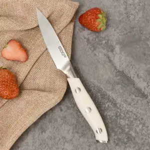 Профессиональный нож для очистки фруктов из нержавеющей стали, 3,5 дюймов, с белой ручкой из ABS
