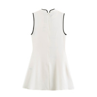 Robe courte sans manches à col chinois pour femmes