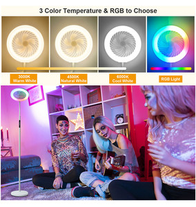 Thiết Kế Độc Đáo Sàn Đèn Quạt Có Thể Điều Chỉnh Chiều Cao Ánh Sáng Quạt 3 Có Thể Điều Chỉnh Tốc Độ Gió Điều Khiển Từ Xa RGB LED Đèn Sàn Với Fan - Product Image 5