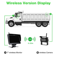 Caméra de recul sans fil 2,4 G pour camion et voiture, 7 pouces, 360°, caméra de recul automatique, vision nocturne DVR et surveillance des angles morts étanche