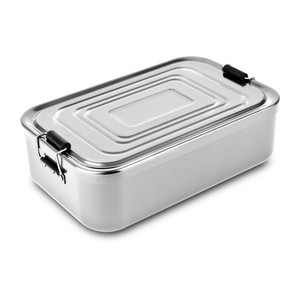 Boîte à lunch rectangulaire en métal pour la randonnée en plein air, contenant alimentaire en <span class=keywords><strong>aluminium</strong></span>, boîte à lunch japonaise bento pour adultes pour la <span class=keywords><strong>conservation</strong></span> de la fraîcheur - Product Image 1