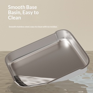 Bac à litière <span class=keywords><strong>pour</strong></span> <span class=keywords><strong>chat</strong></span> en acier inoxydable de qualité supérieure, entièrement fermé, grand format, avec stérilisation UV-C et sortie supérieure anti-éclaboussures - Product Image 3