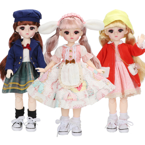 Muñecas pequeñas Bjd de 22Cm para niñas, ropa de moda, traje de princesa, articulaciones de maquillaje, accesorios de bebé Reborn móviles, juguete para niñas, 1/8 - Product Image 1