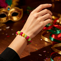 Bracelet perlé fait main en acrylique de haute qualité pour femme, avec grandes perles abacus multicolores, idéal pour les fêtes de Noël et d'Halloween