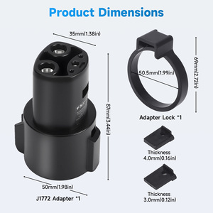 J1772 To Tesla Adapter <b>Kit</b> 80A Max For <b>Model</b> 3 Y S X Cybertruck Retrofit Upgrade Plastic Connector - Product Image 3