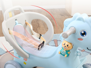 Nouveau produit rose enfant enfants jouets coulissants en plastique en gros cheval sautant jouet pour monter-sur bascule bébé toboggan à bascule - Product Image 3