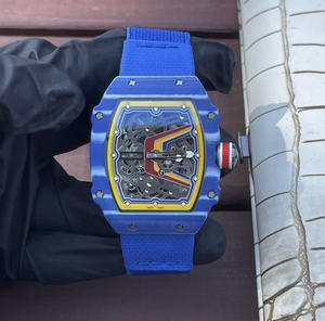 Montre de luxe de haute qualité avec tourbillon, mouvement automatique, boîtier en fibre de carbone verte, 7,8 mm, légère et ajourée, style sport décontracté, respirante - Product Image 1