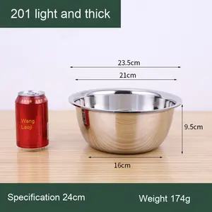 Tazón de condimento de sopa de acero inoxidable grueso Yolecen, tazón de mezcla para hornear con borde grande, contenedor de sabor no magnético para cocinar pasteles - Product Image 6