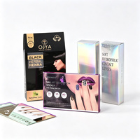 Boîtes d'emballage cosmétiques portables écologiques auto-assemblables personnalisées avec gaufrage et pelliculage mat pour rouge à lèvres et crayon à sourcils