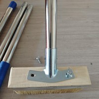 Brosse métallique en acier inoxydable pour terrasse, brosse à béton à poils rigides pour le nettoyage, le frottement et l'élimination des saletés tenaces