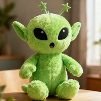 Poupée en peluche Alien aux grands yeux verts personnalisée, poupée en peluche mignonne accompagnant la poupée de guérison, vente en gros directe d'usine de cadeau