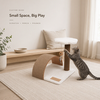 Arbre à chat USMILEPET, structure écologique, respectueuse des animaux, en chêne naturel, structure d'escalade pour chat, forme et couleur personnalisées pour chat d'intérieur