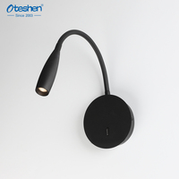 Lampe murale LED rotative USB Type-C pour chambre et hôtel, construction en aluminium, lampe de lecture