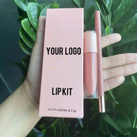Ensemble de gloss et crayon à lèvres haute pigmentation, marque privée, imperméable, pour une finition mate et lisse